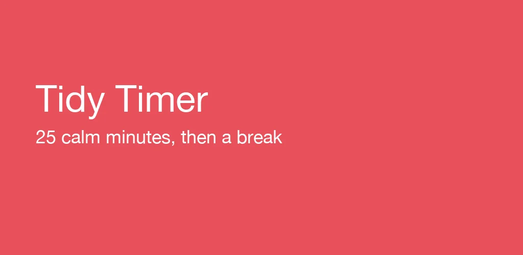 Feature graphic for sample app Tidy Timer